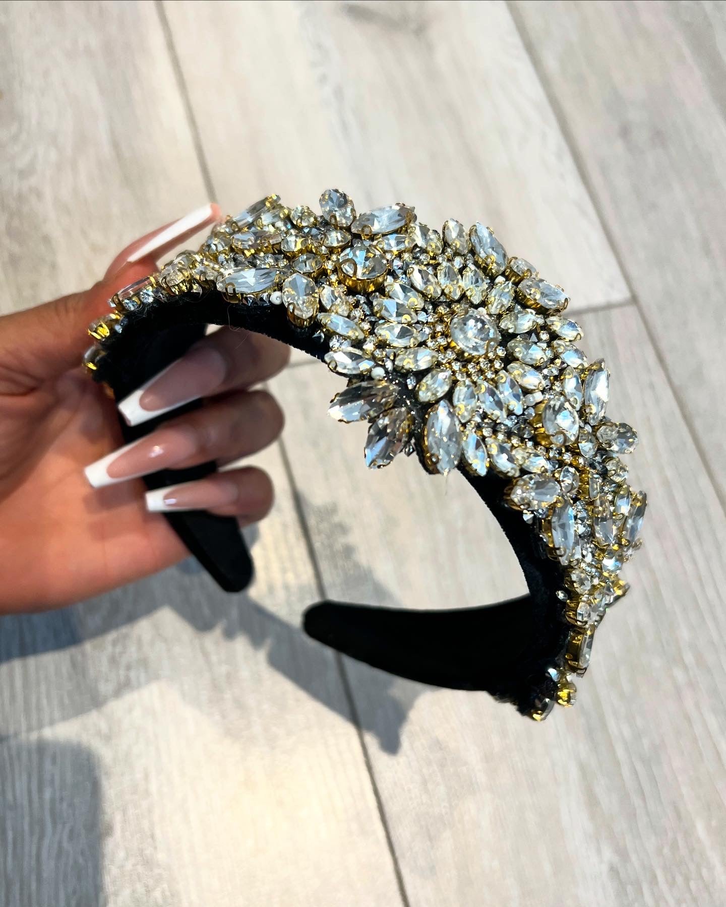 Diamond black and silver headband