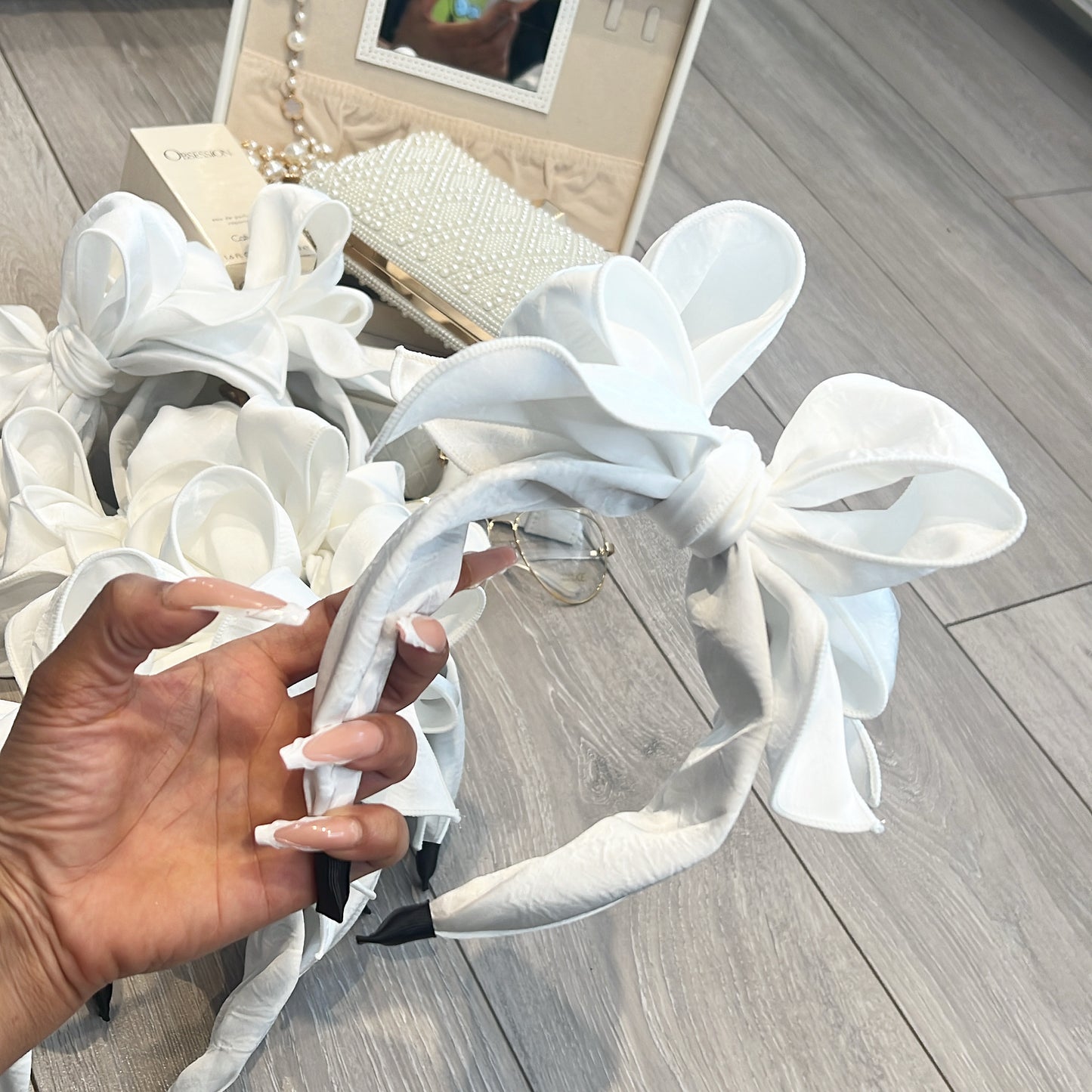 Bridal ice white headband