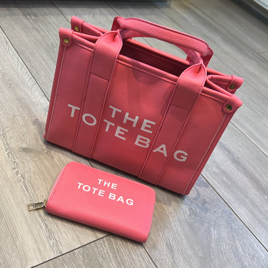 Pink bag set with purse